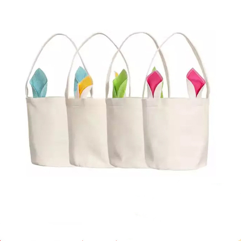 Easter Bags Canvas Rabbit Egg Gift Bags Portable Easter Bag