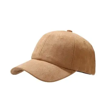 Plain Suede Leather Adjustable Structured Baseball Cap custom