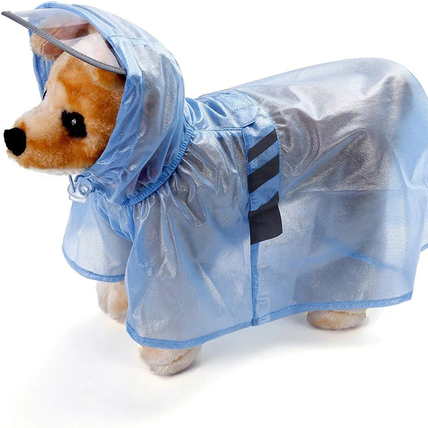Pet Dog Raincoat Clear Pet Waterproof Clothes Hooded Rain Jacket Plastic Puppy Rain Poncho Pet Rainwear